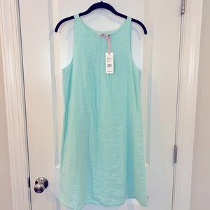 Vineyard Vines Linen Pintuck Tank Swing Dress NWT, Crystal Blue, Size 4